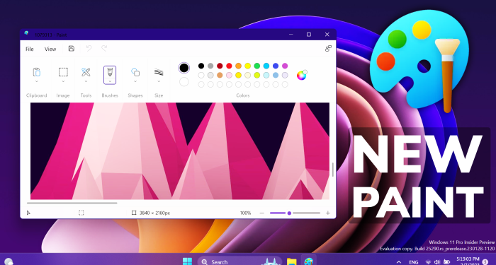 New Paint App in Windows 11 with Updated Design - Tech Based